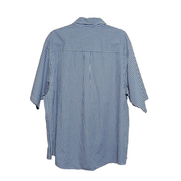 Puritan Mens 2XL Mellow‎ Blue Gingham Button Down Shirt Wrinkle Resistant - Picture 2 of 8
